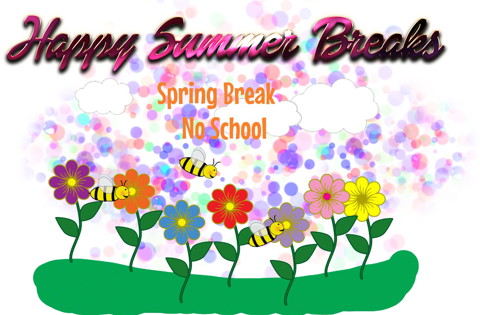 Happy Summer Spring Break Graphic PNG Image