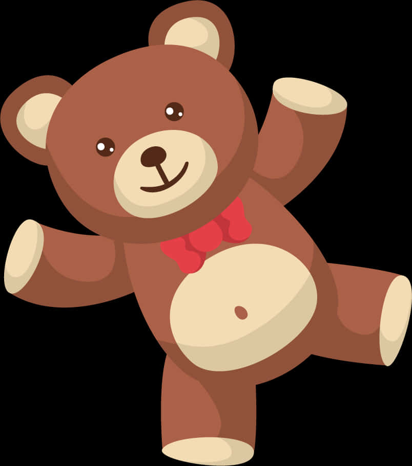 Happy Teddy Bear With Bow Tie PNG Image