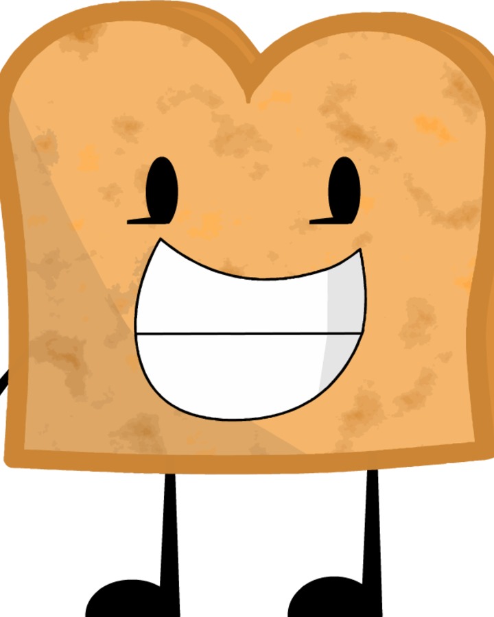 Happy Toast Cartoon Character PNG Image