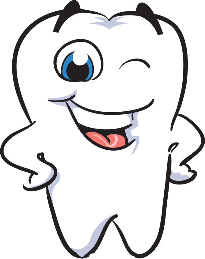 Happy Tooth Character Cartoon PNG Image