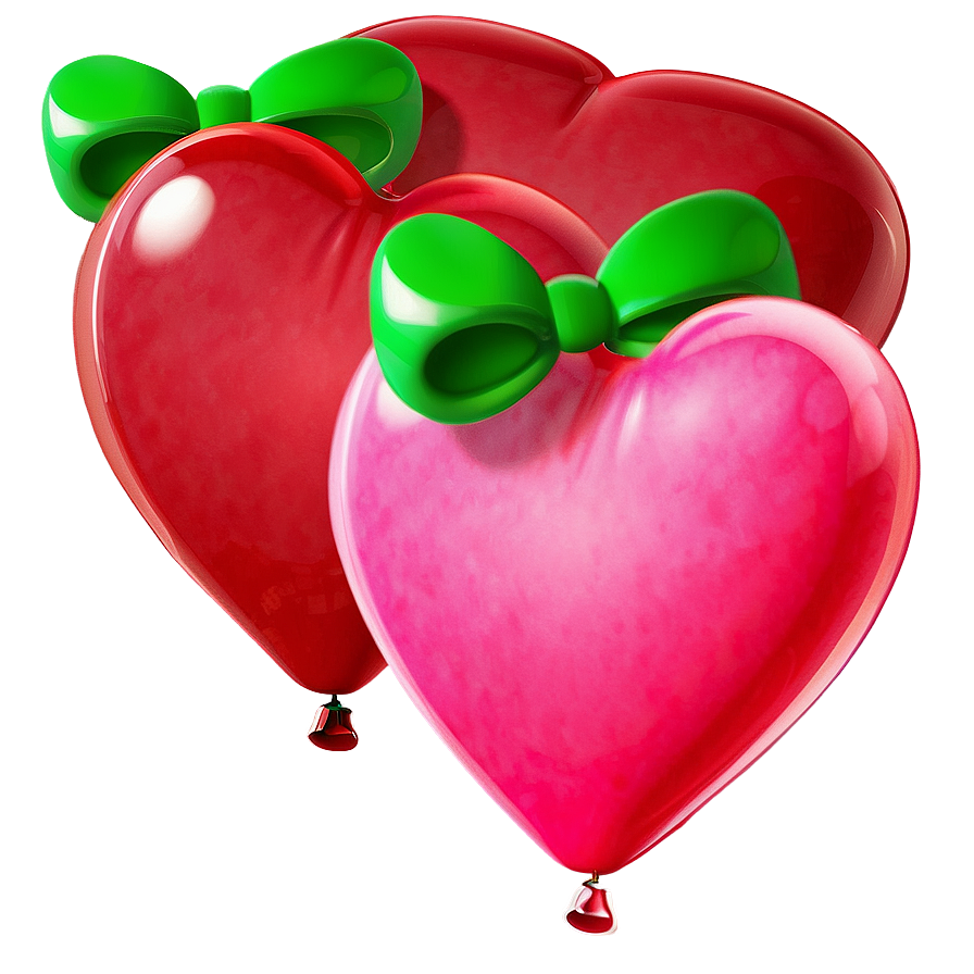 Happy Valentine's Day Heart Balloon Bunch Png Tjp PNG Image