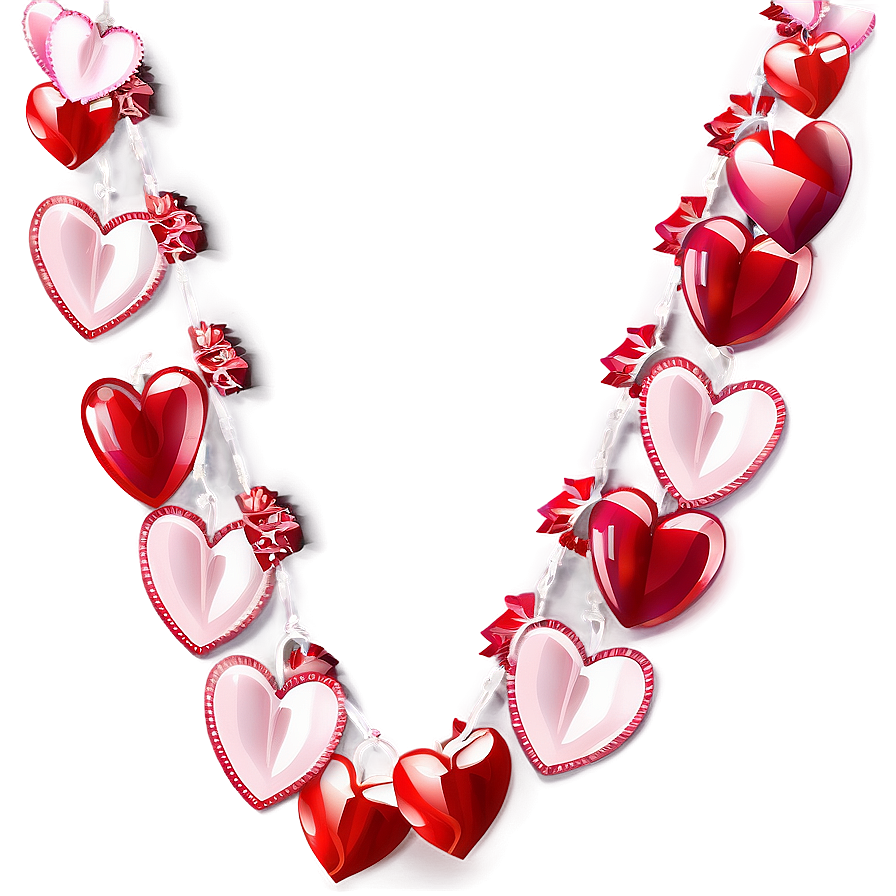 Happy Valentine's Day Heart Garland Png Mwt PNG Image