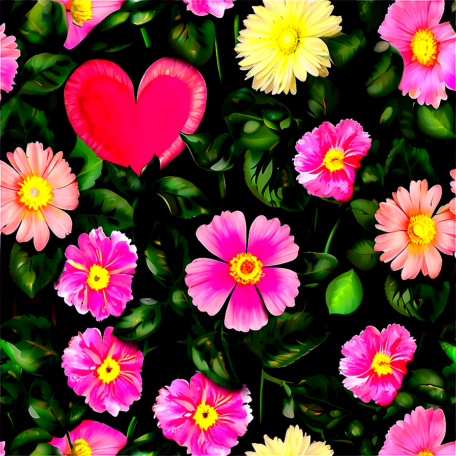 Happy Valentines Day Flowers Png Kxy48 PNG Image