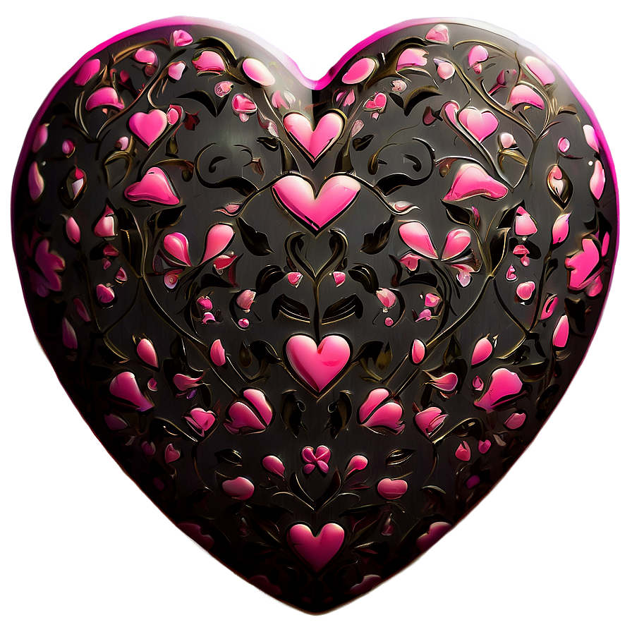 Happy Valentines Pink Heart Pattern Png Cok88 PNG Image