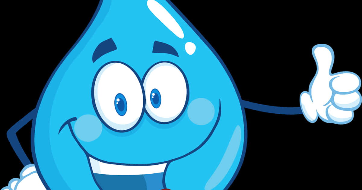 Happy Water Drop Cartoon Giving Thumbs Up PNG Image