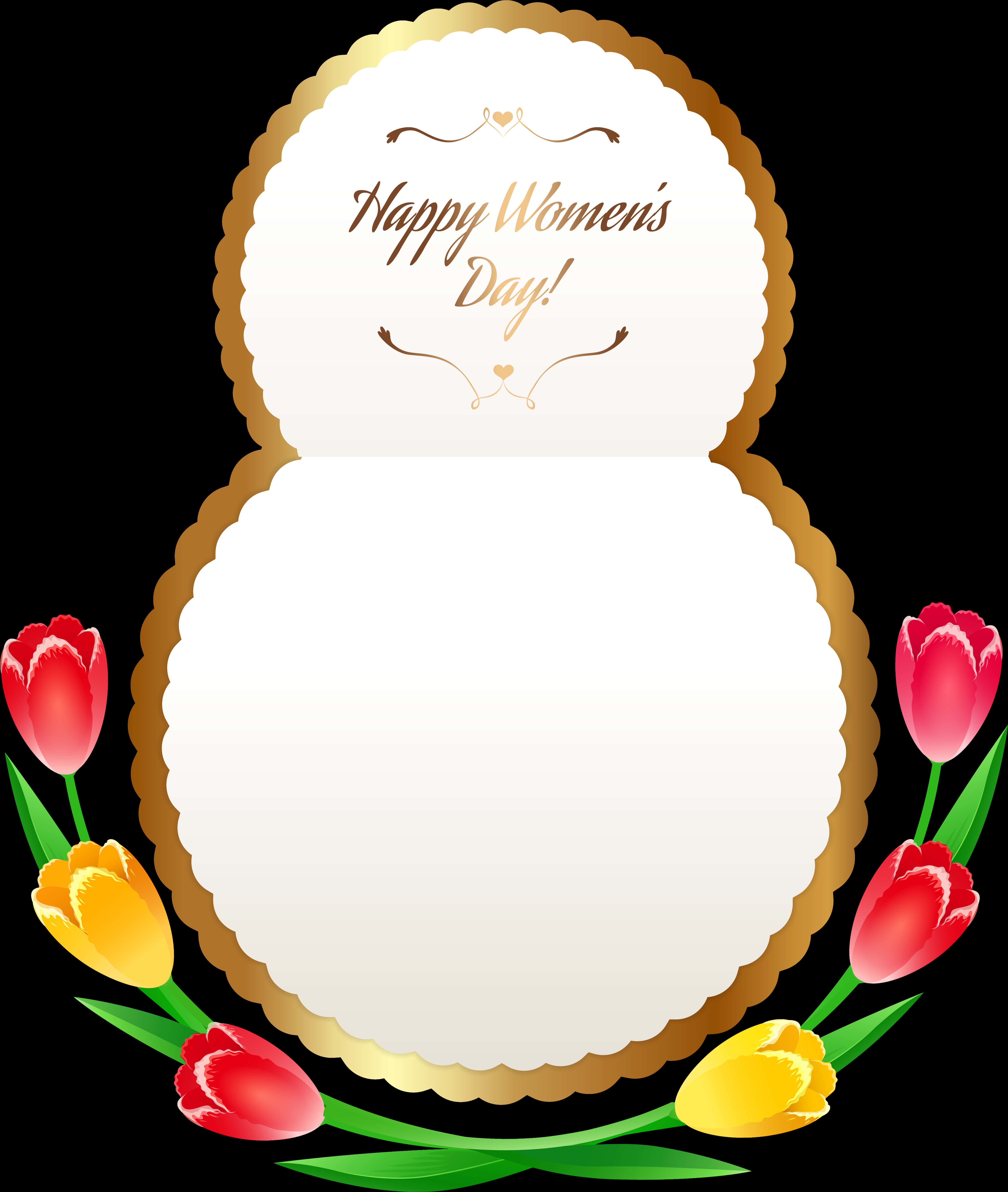 Happy Womens Day Floral Greeting Card PNG Image