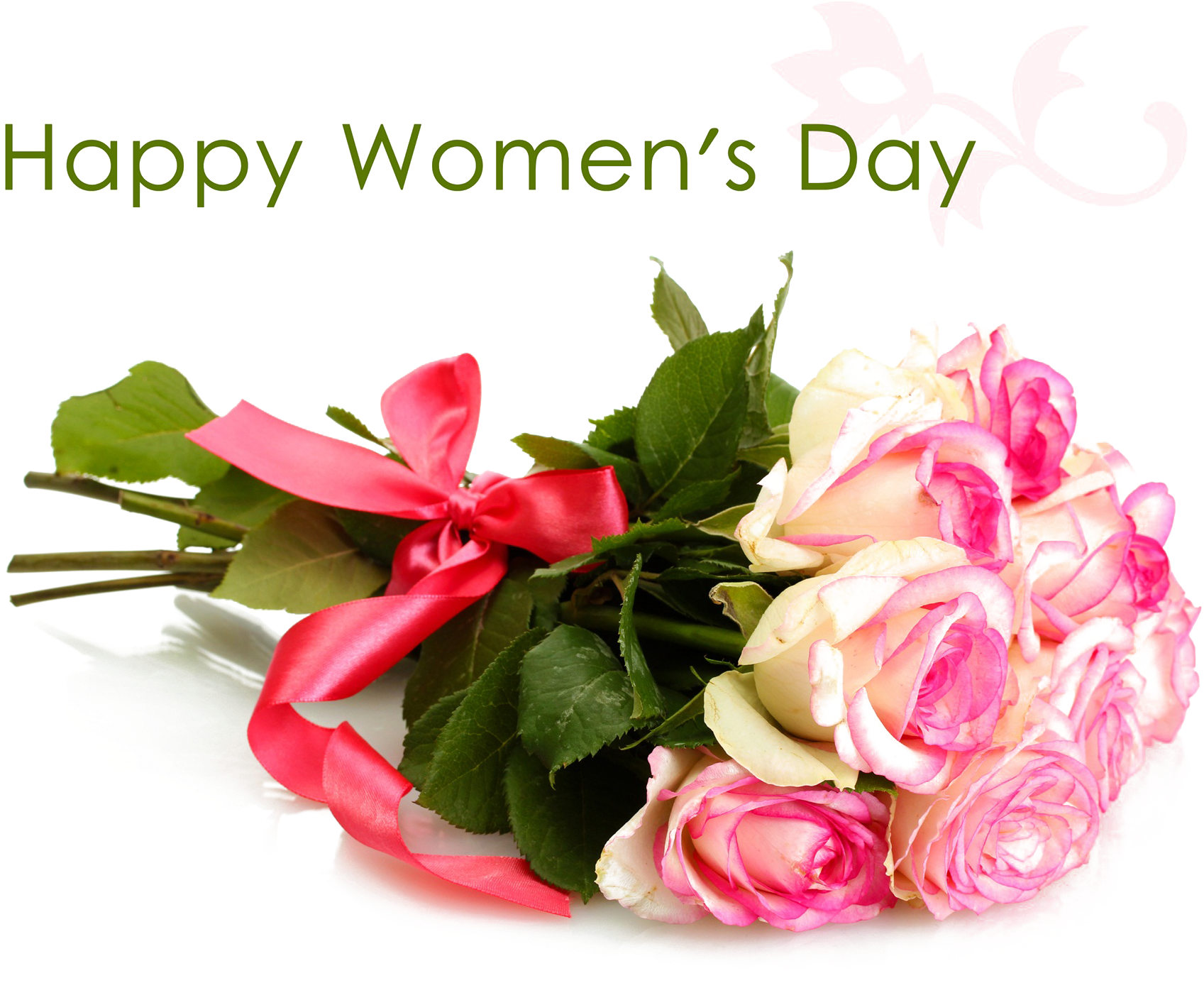 Happy Womens Day Roses Celebration PNG Image