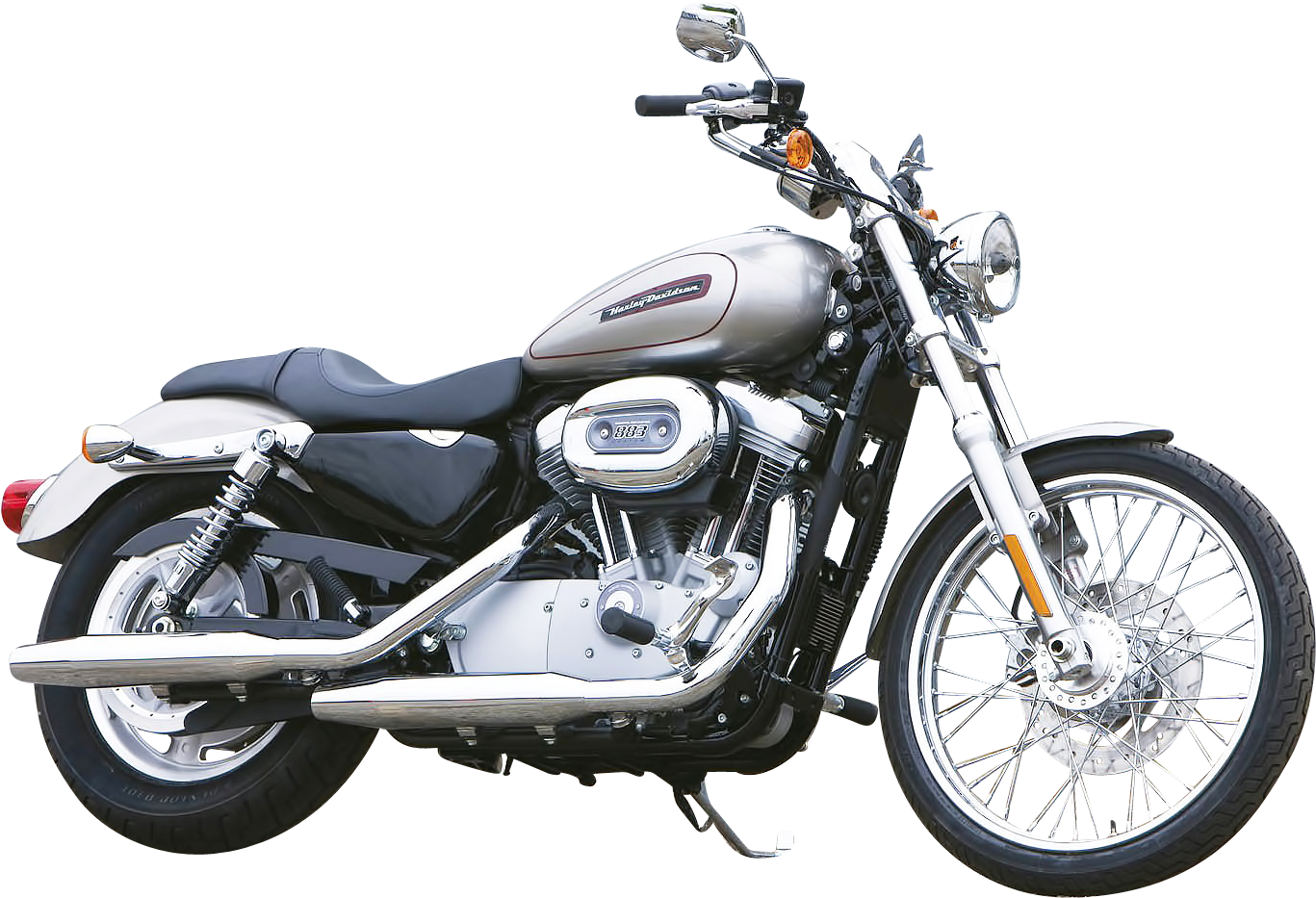 Harley Davidson Silver Motorcycle PNG Image