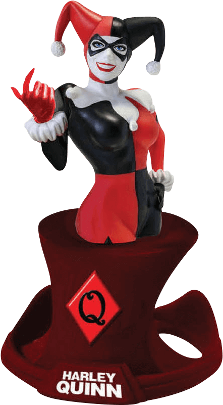 Harley Quinn Figurine Emerging From Hat PNG Image