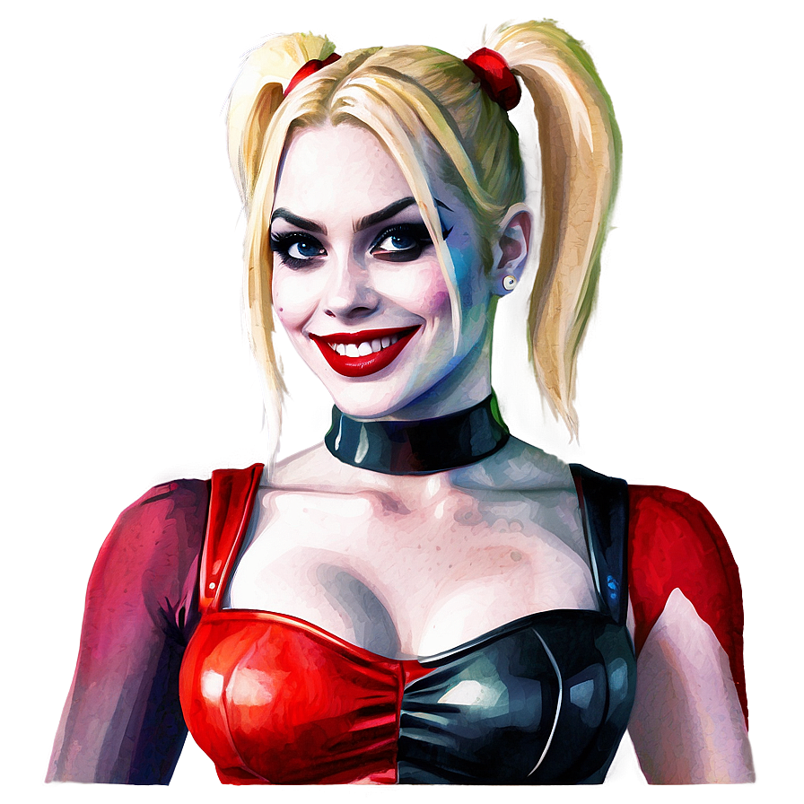 Harley Quinn Watercolor Art Style Png 05212024 PNG Image