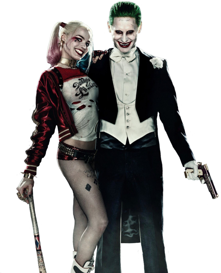 Harley Quinnand Joker Cosplay PNG Image