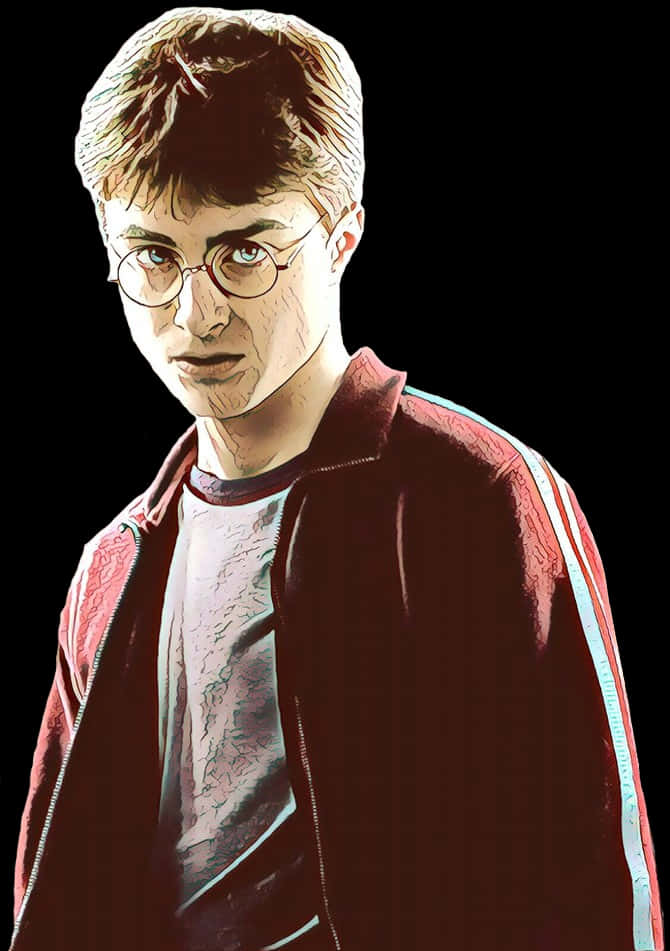 Harry Potter Illustrated Portrait PNG Image