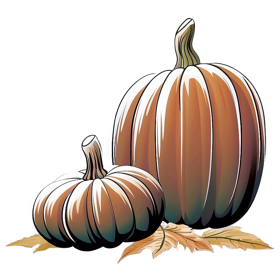 Harvest Pumpkin Outline Scene Png Uep PNG Image