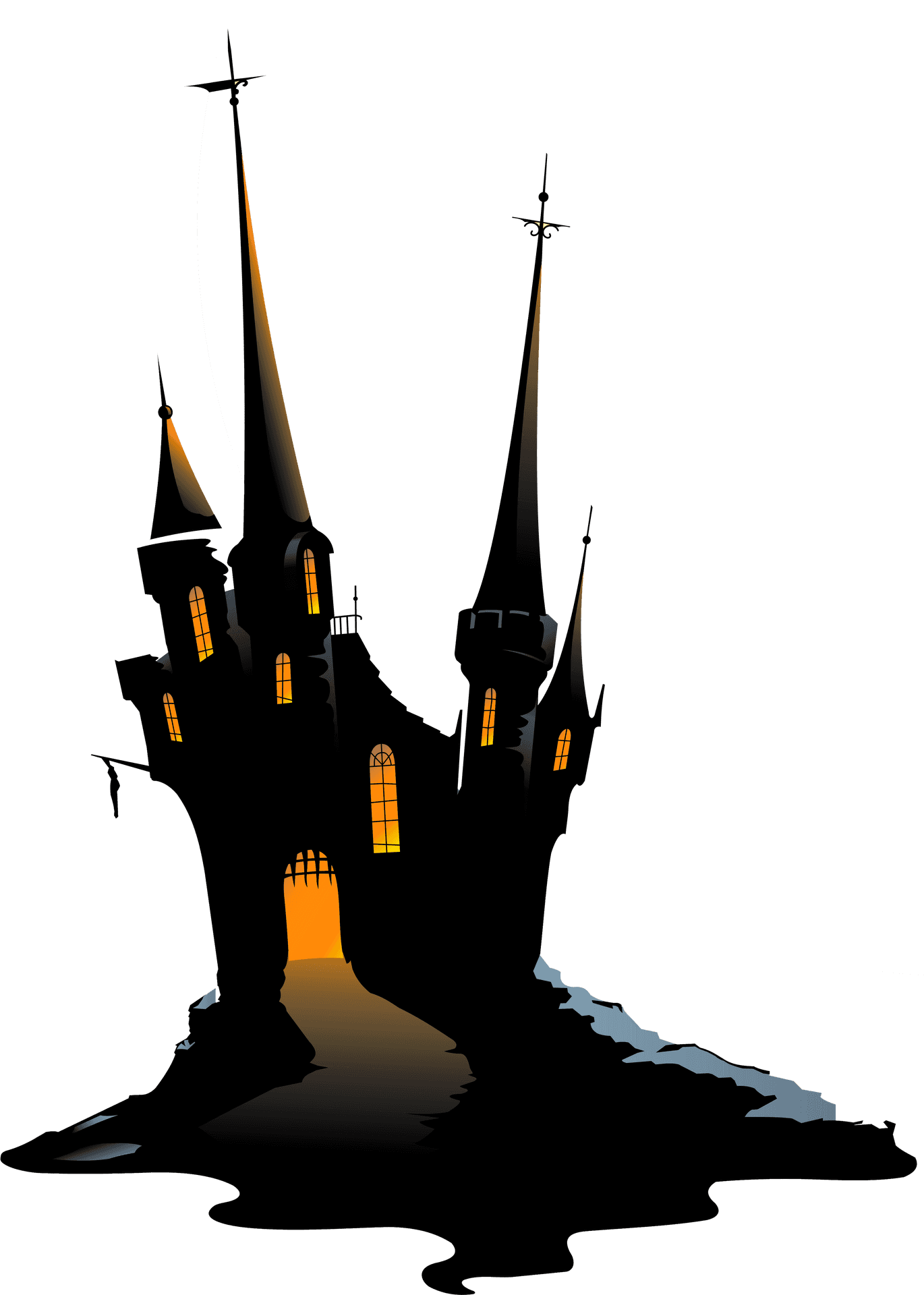 Haunted Castle Silhouette PNG Image