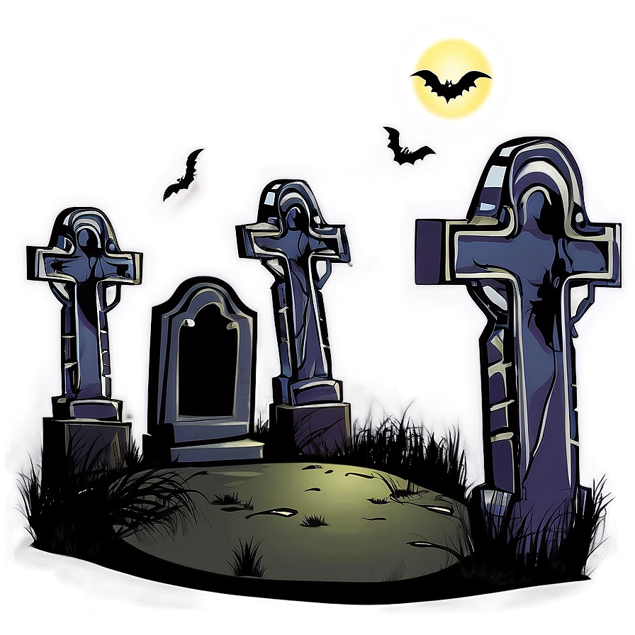 Haunted Graveyard Halloween Cartoon Png 06252024 PNG Image