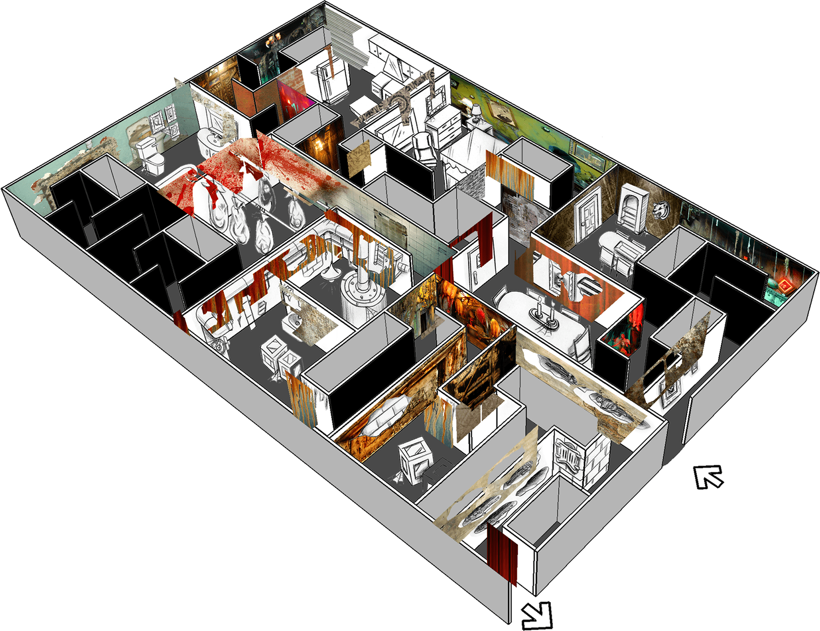 Haunted_ House_3 D_ Floor_ Plan PNG Image