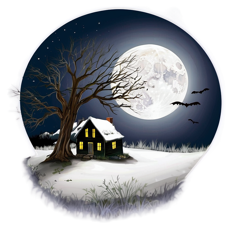 Haunted Moonlit Night Png Cko68 PNG Image