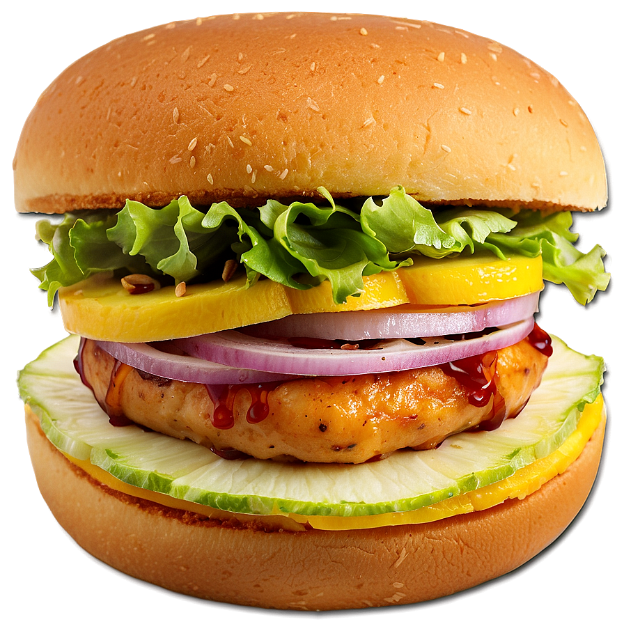 Hawaiian Chicken Hamburger Png Mlo PNG Image