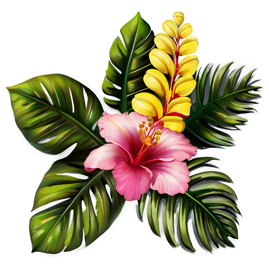 Hawaiian Islands Tropical Flora Png Dro PNG Image