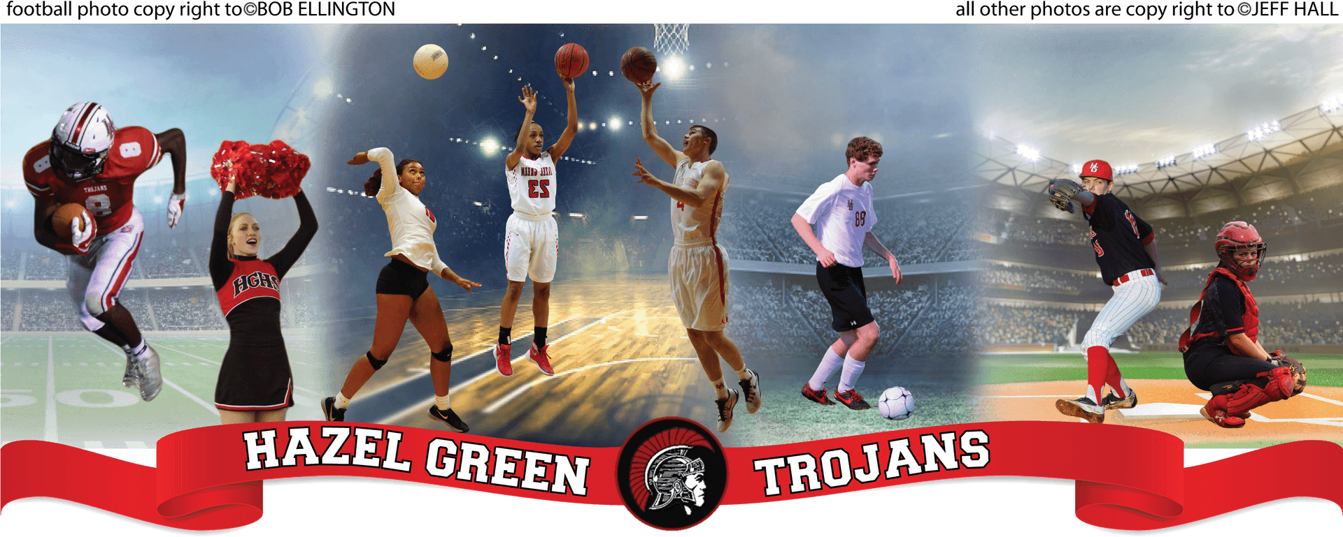 Hazel Green Trojans Sports Collage PNG Image