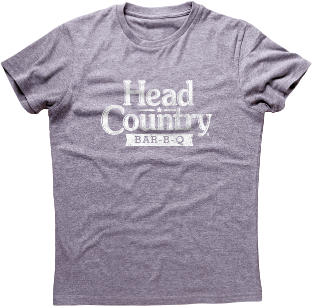 Head Country Bar B Q Gray T Shirt PNG Image