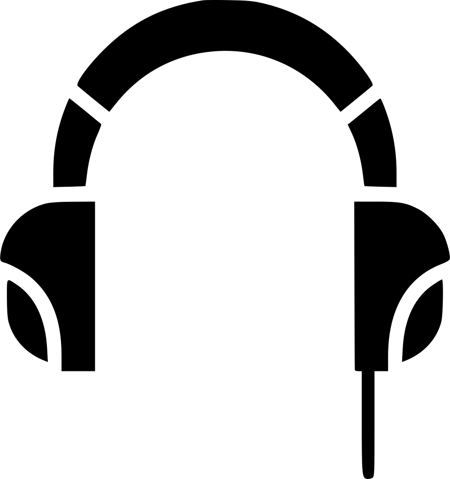 Headphones Icon Simple Black PNG Image