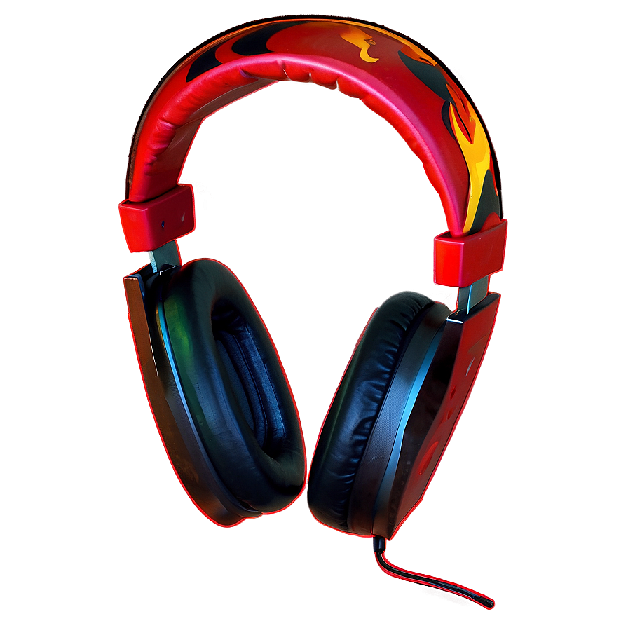 Headphones Red Flames Png 69 PNG Image