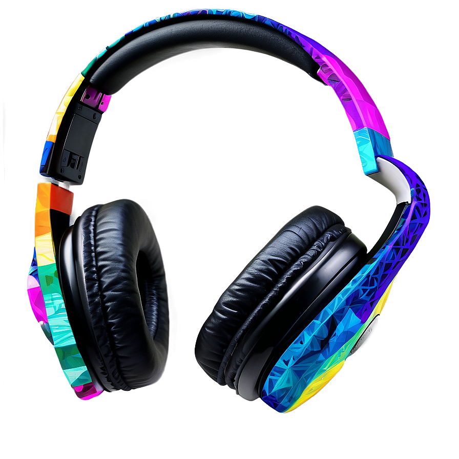 Headphones With Abstract Art Png 26 PNG Image