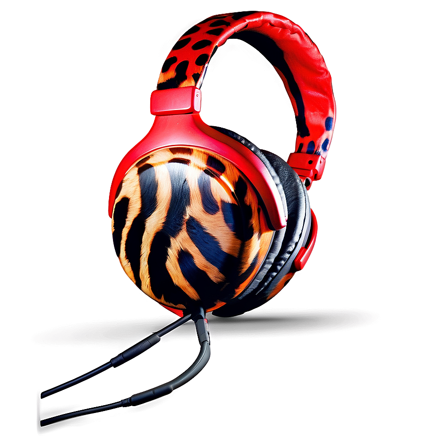 Headphones With Animal Print Png 12 PNG Image