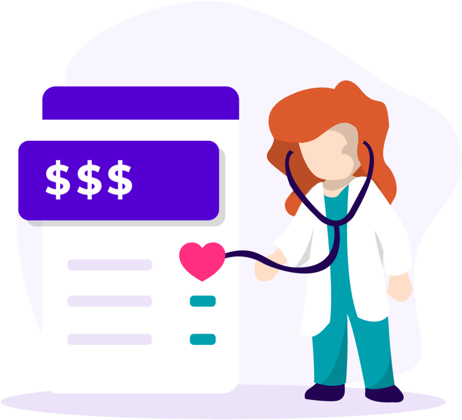 Healthcare Costs Management Illustration PNG Image