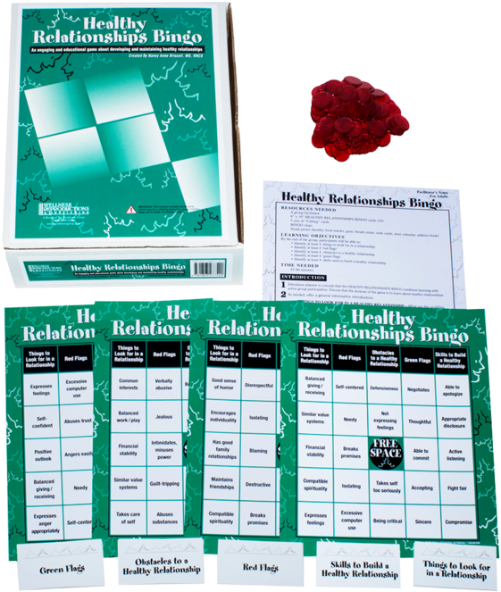 Healthy Relationships Bingo Game PNG Image