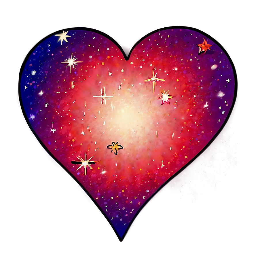 Heart And Stars Sky Png C PNG Image