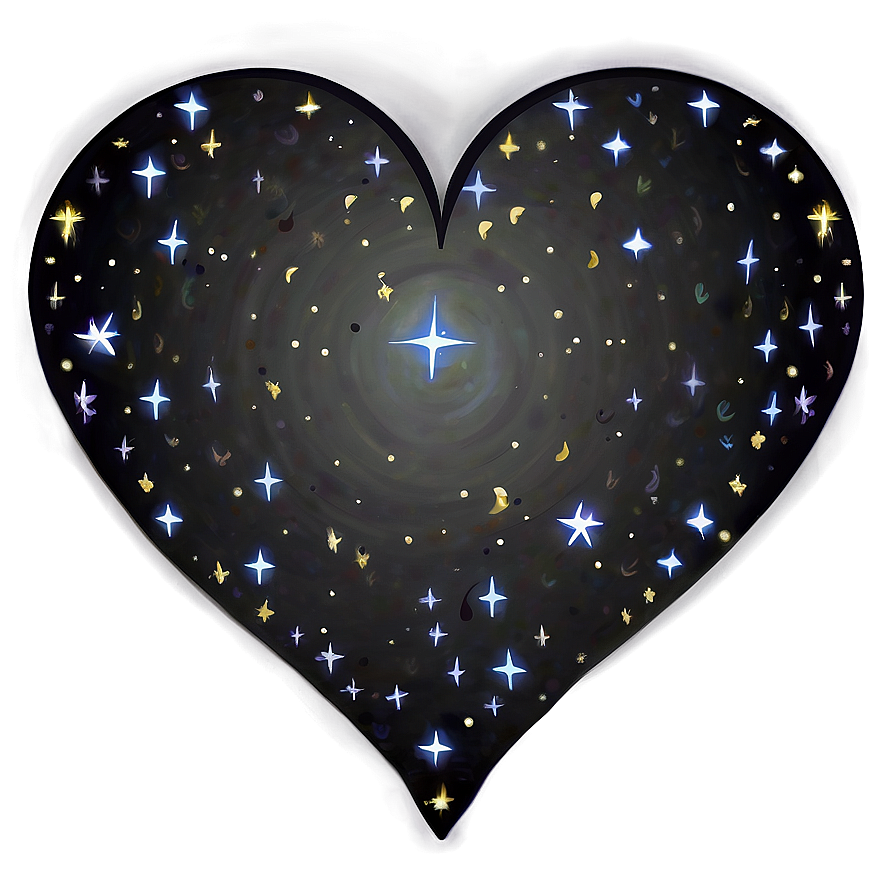 Heart And Stars Sky Png D PNG Image