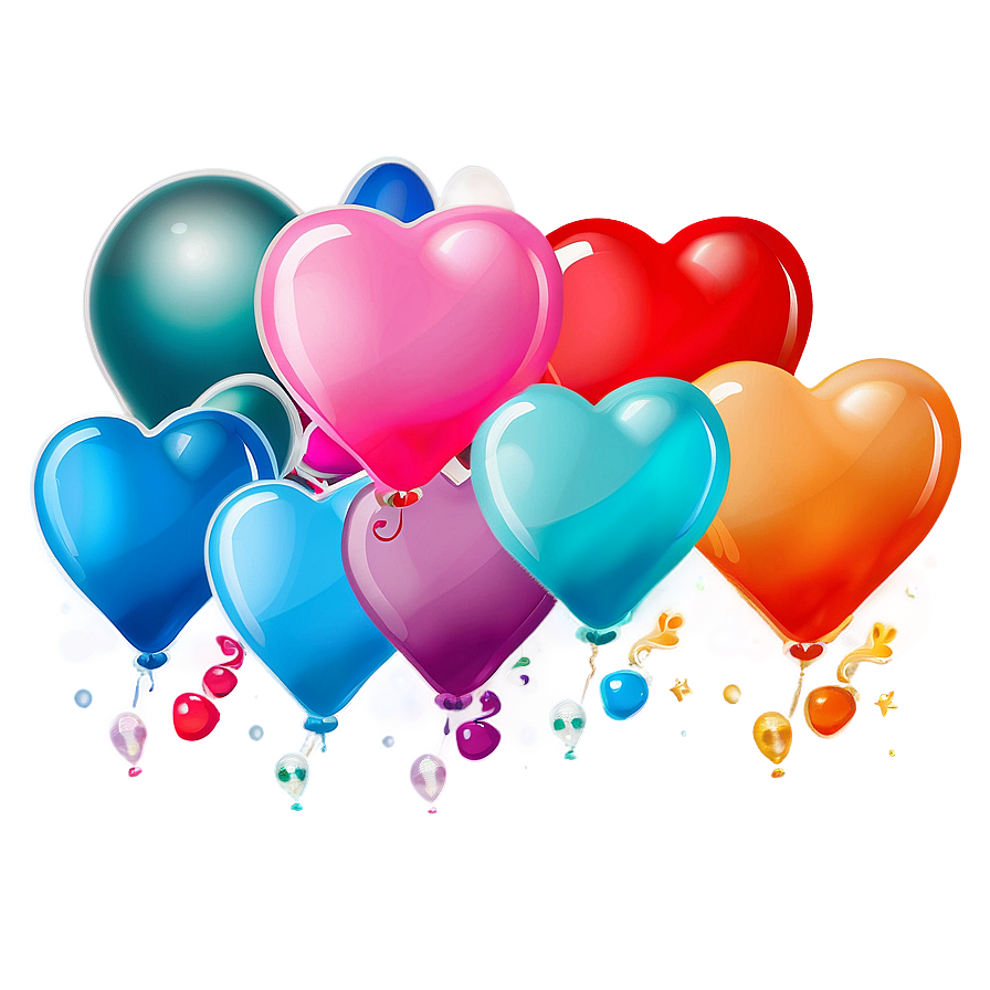 Heart Balloon Cluster Png 86 PNG Image