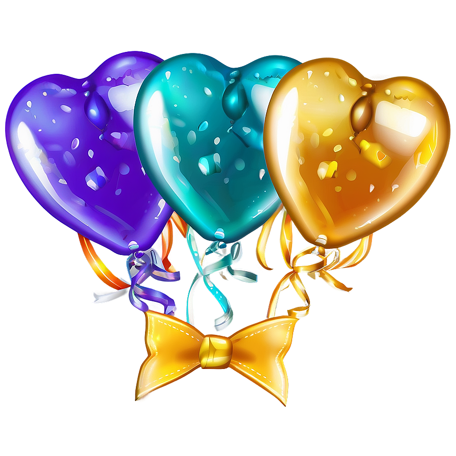 Heart Balloon With Ribbon Png Xwr PNG Image