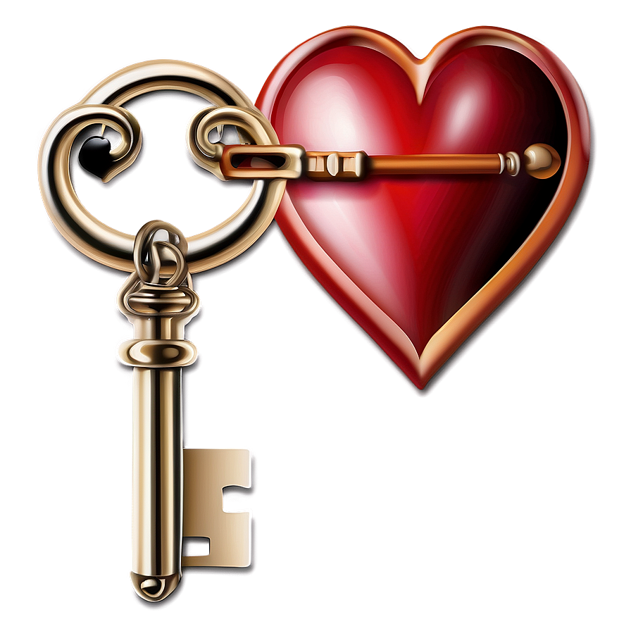 Heart Clipart With Key Png Hux PNG Image