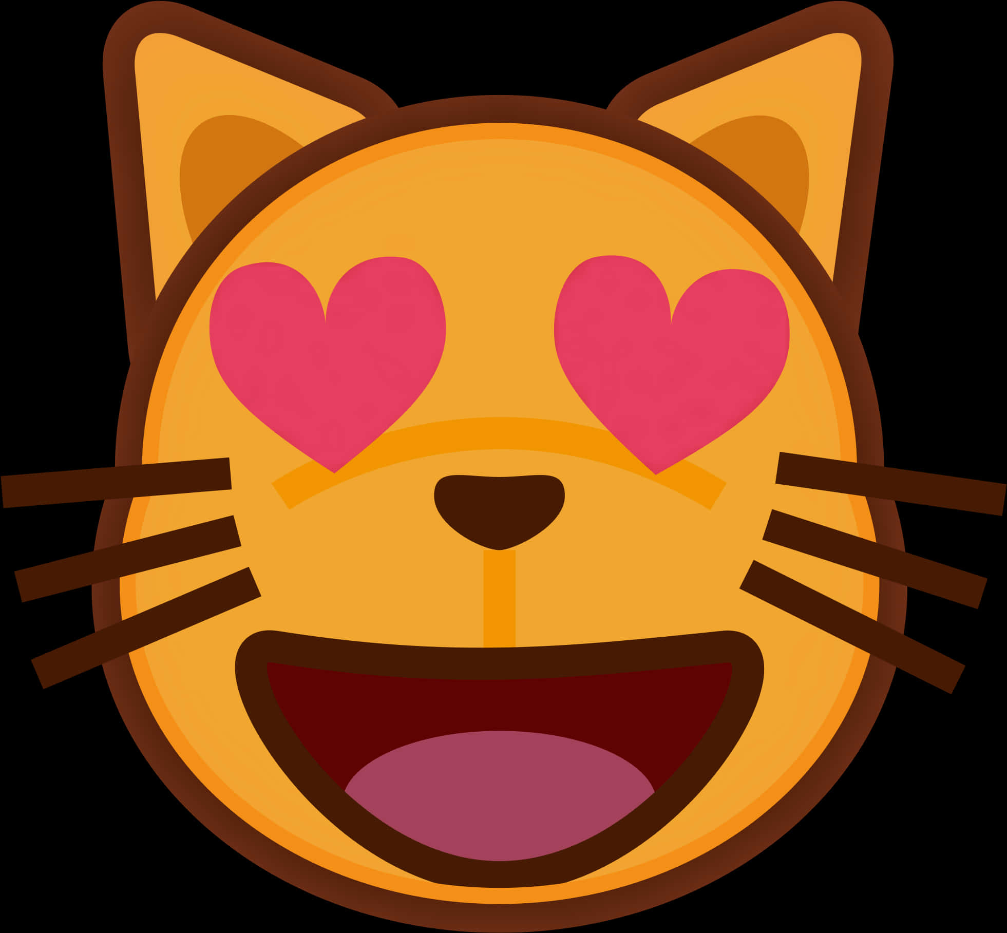 Heart Eyes Cat Emoji PNG Image