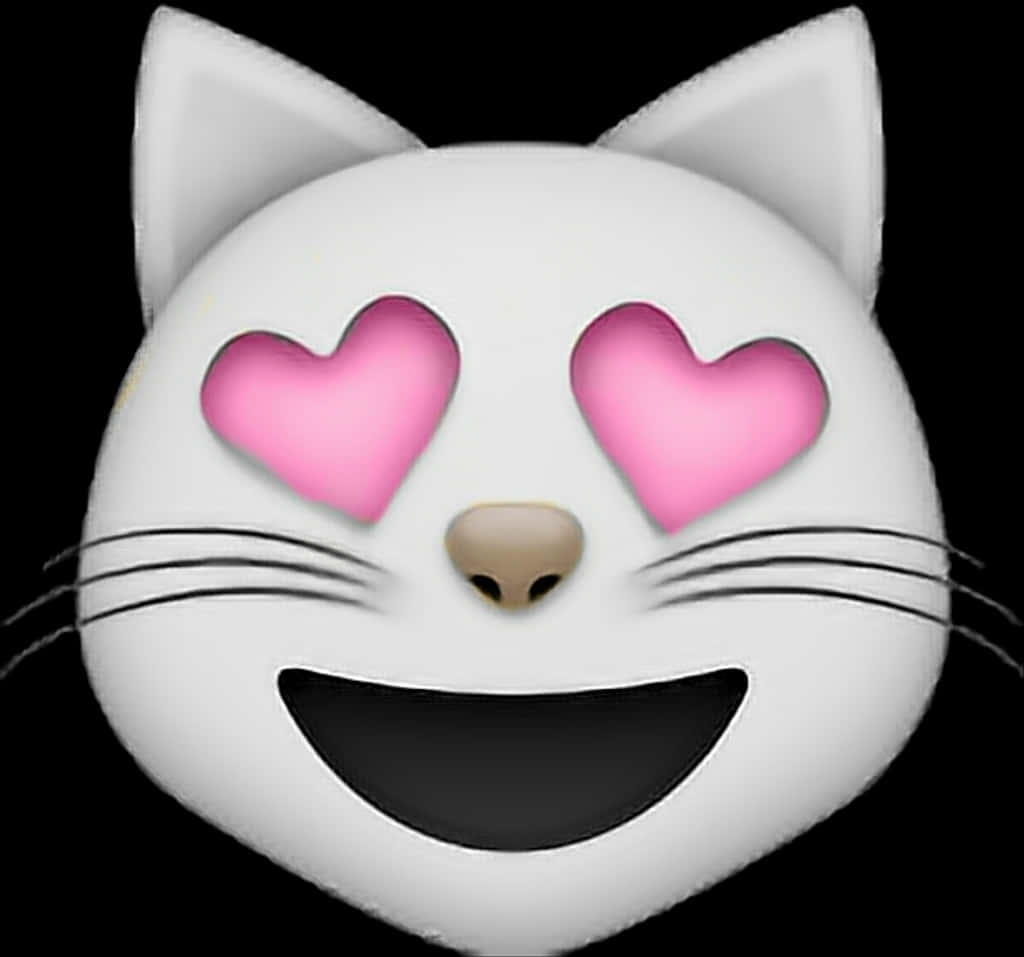 Heart Eyes Cat Emoji PNG Image