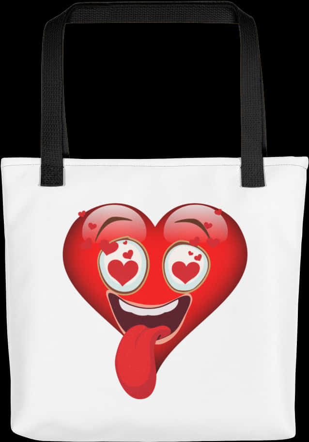 Heart Eyes Emoji Tote Bag PNG Image