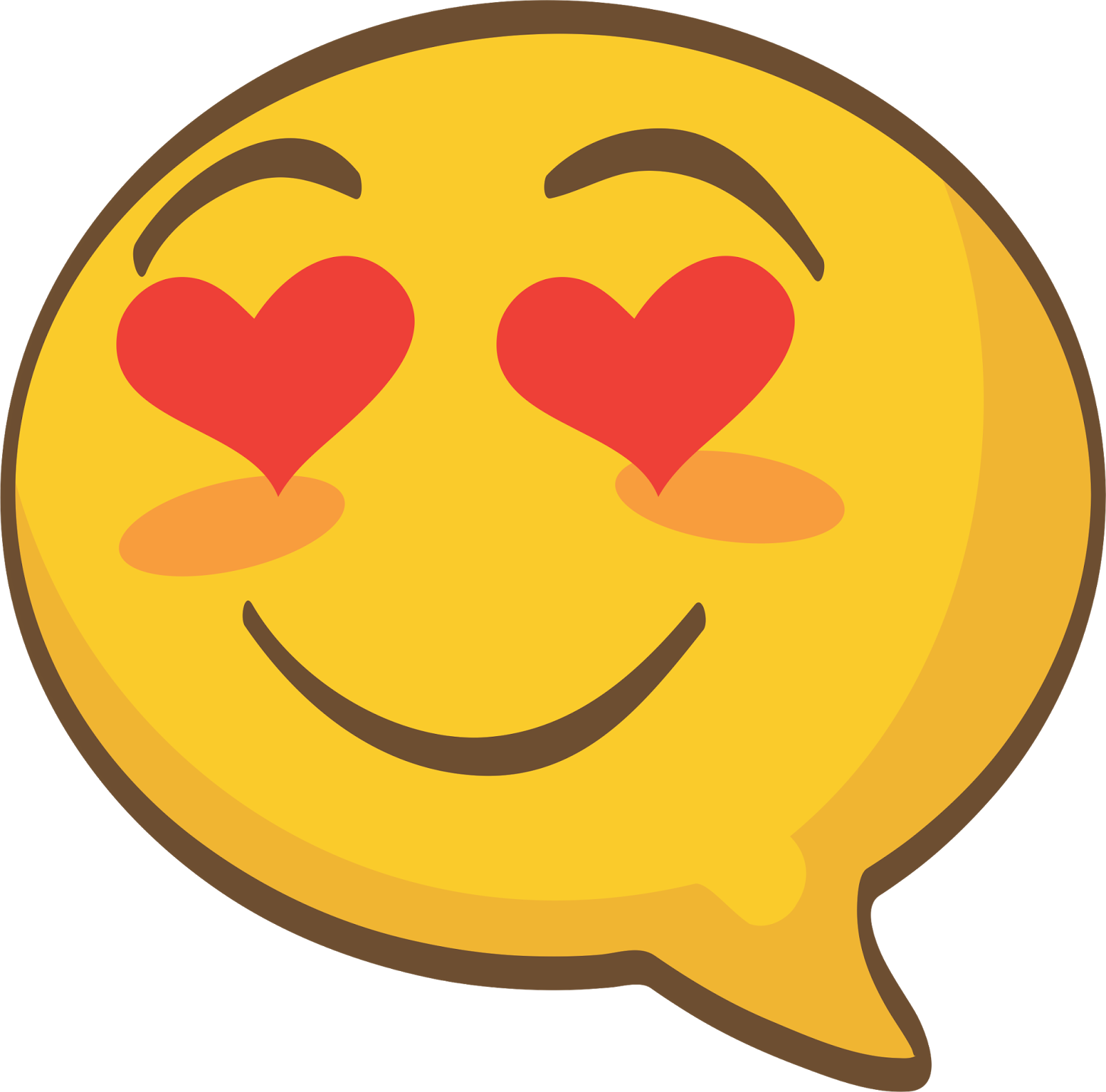 Heart Eyes Smiley Bubble Emoji.png PNG Image