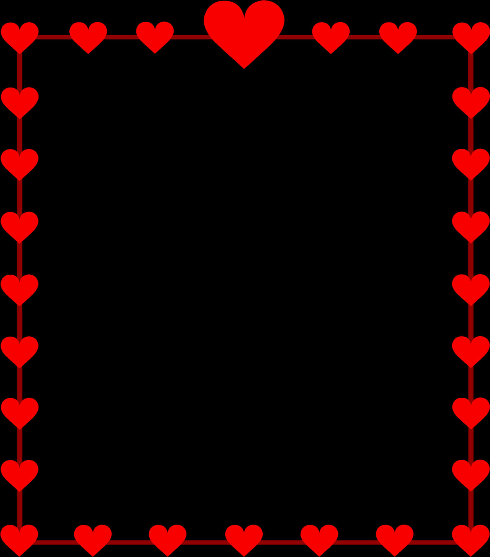 Heart Frame Border Design PNG Image