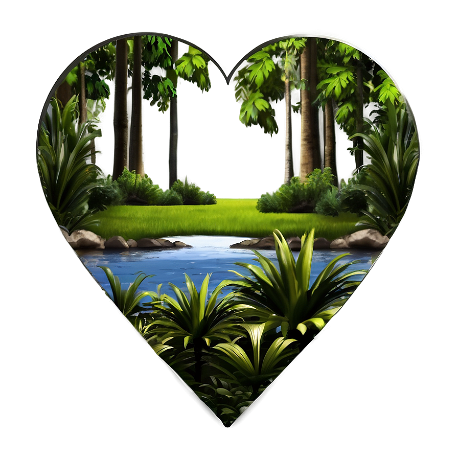 Heart In Nature Scene Png C PNG Image