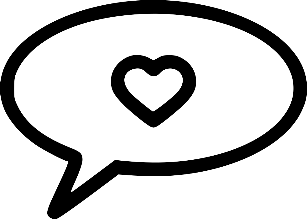 Heart In Speech Bubble Icon PNG Image