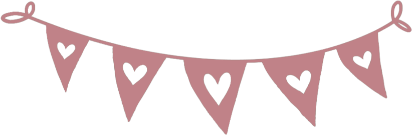 Heart Pattern Bunting Banner PNG Image