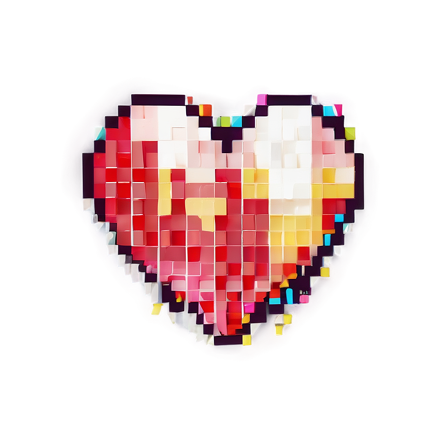 Heart Pixel Pattern Png 05252024 PNG Image