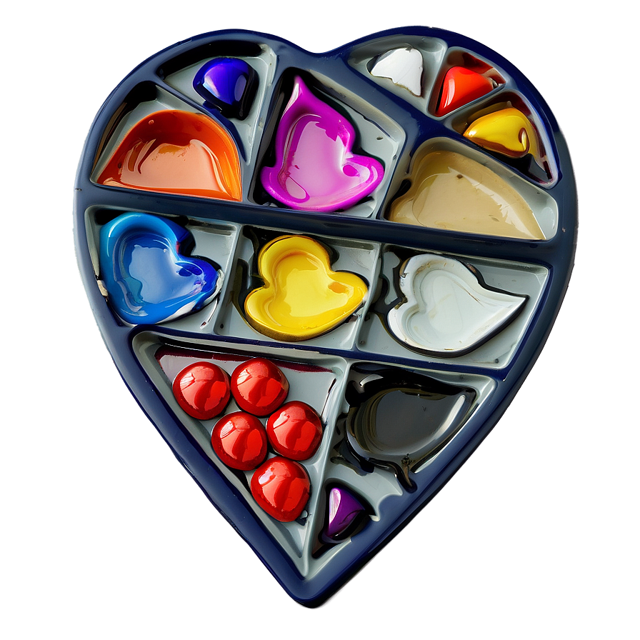 Heart-shaped Art Palette Png Eau PNG Image