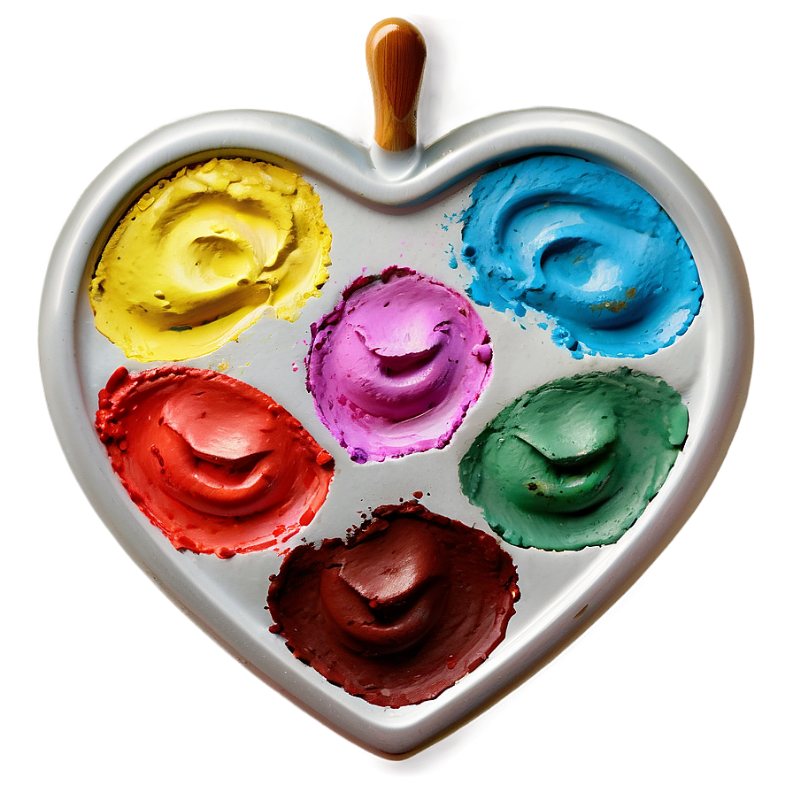 Heart-shaped Art Palette Png Uii PNG Image