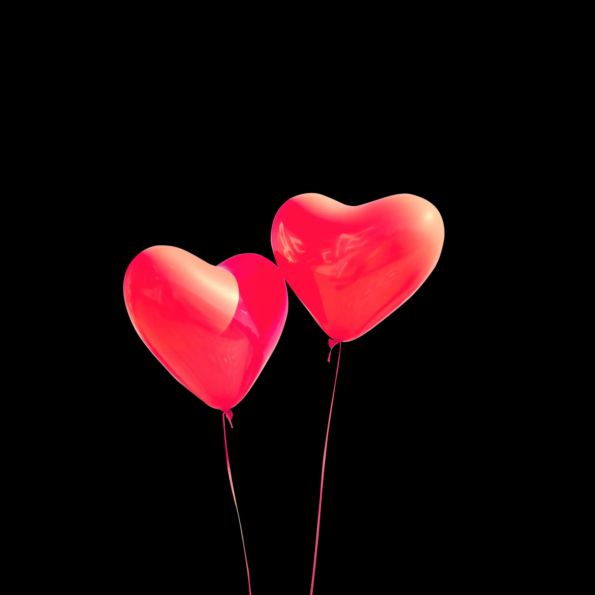 Heart Shaped Balloonson Black Background PNG Image