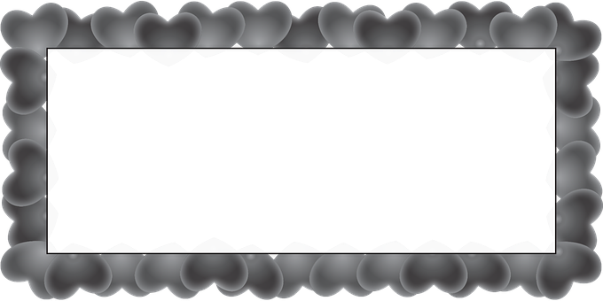 Heart Shaped Blackand White Frame PNG Image