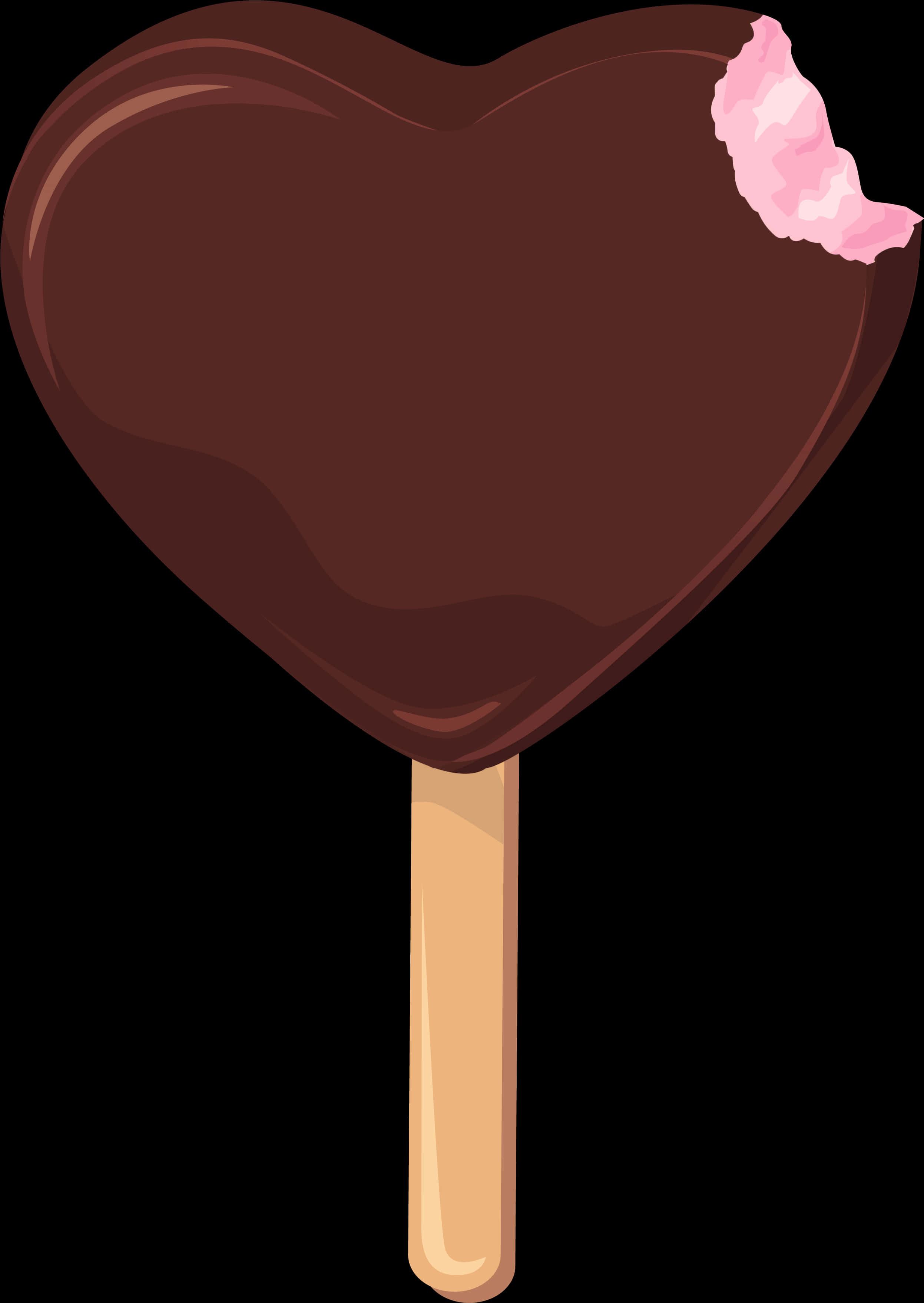 Heart Shaped Chocolate Ice Cream Popsicle Clipart PNG Image